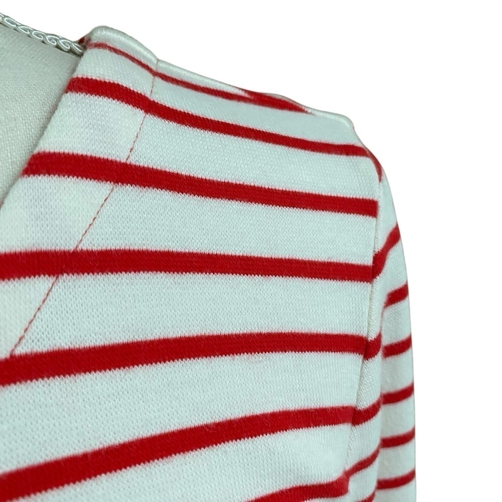J.Crew Factory Red White Stripe Shift Dress Small Nautical Cotton Knit - Picture 6 of 12